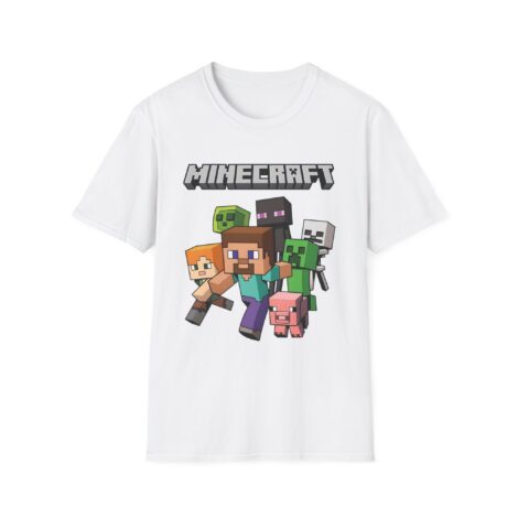 Camiseta "Minecraft Squad" - Steve, Alex y Mobs