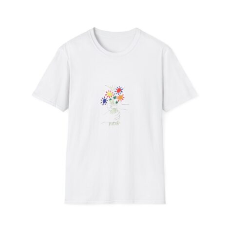 Camiseta Gráfica Boceto Floral – Estilo Artwear Minimalista