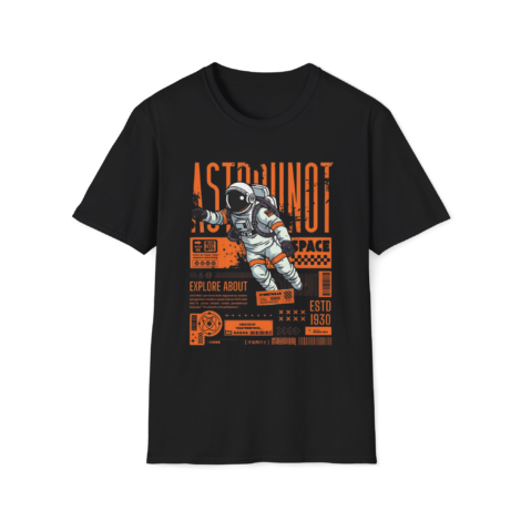 Camiseta Gráfica Astronauta - Estilo Techwear Naranja