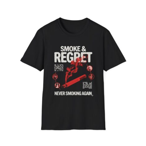Camiseta Gráfica Smoke & Regret – Estilo Humor Crudo